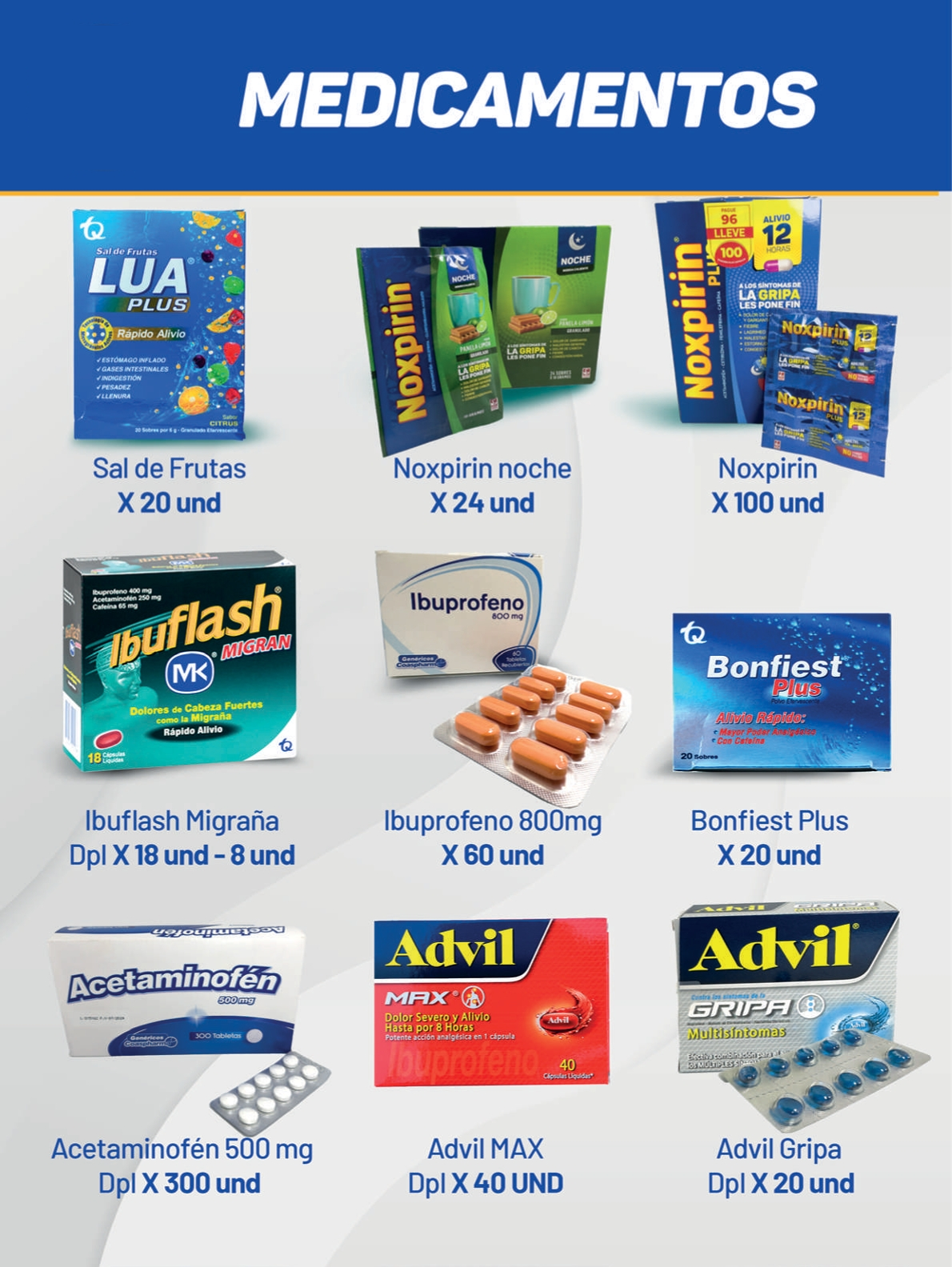 Medicamentos surtidos — lámina 1