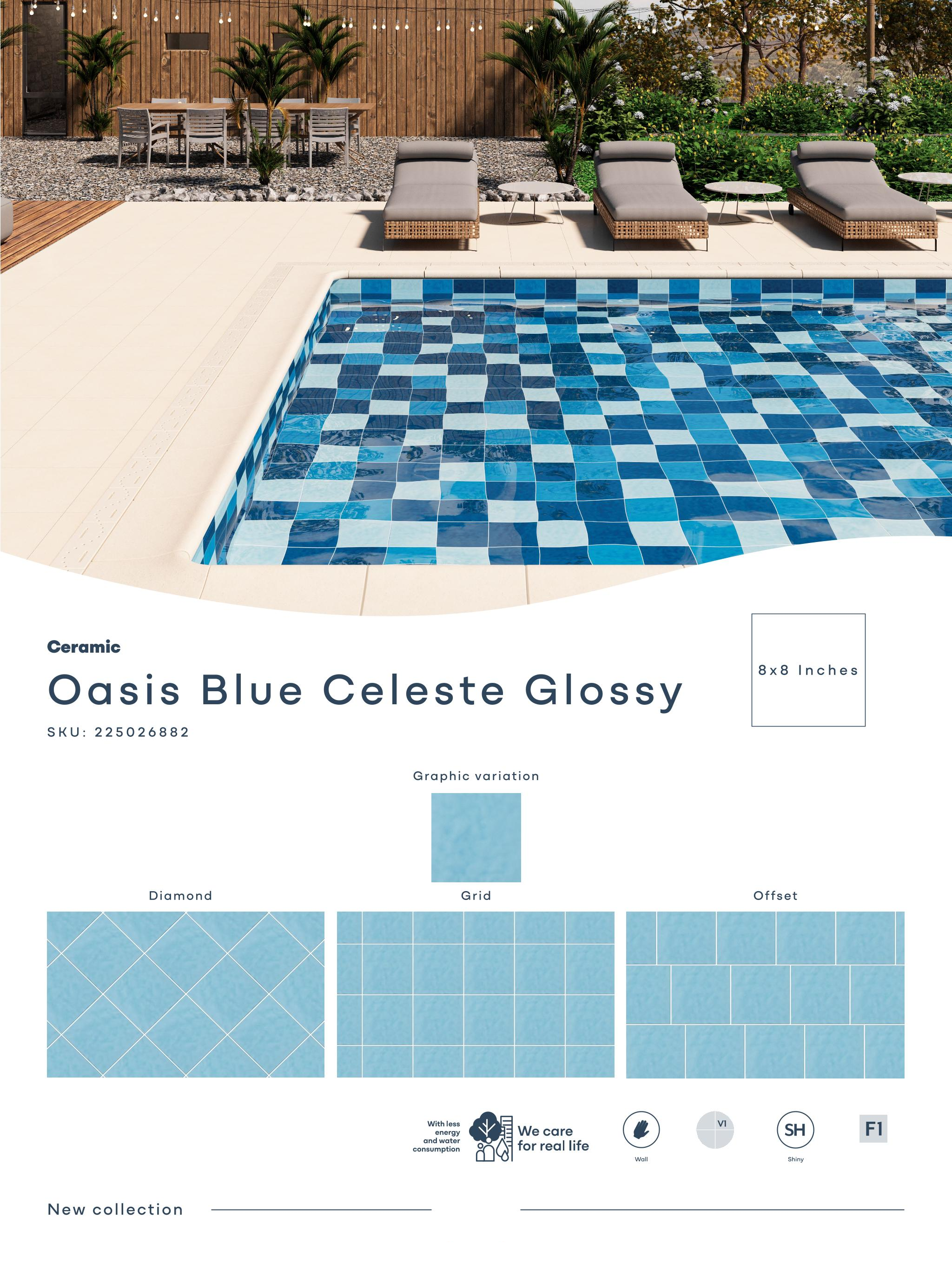 Oasis Blue, acabado Celeste Glossy