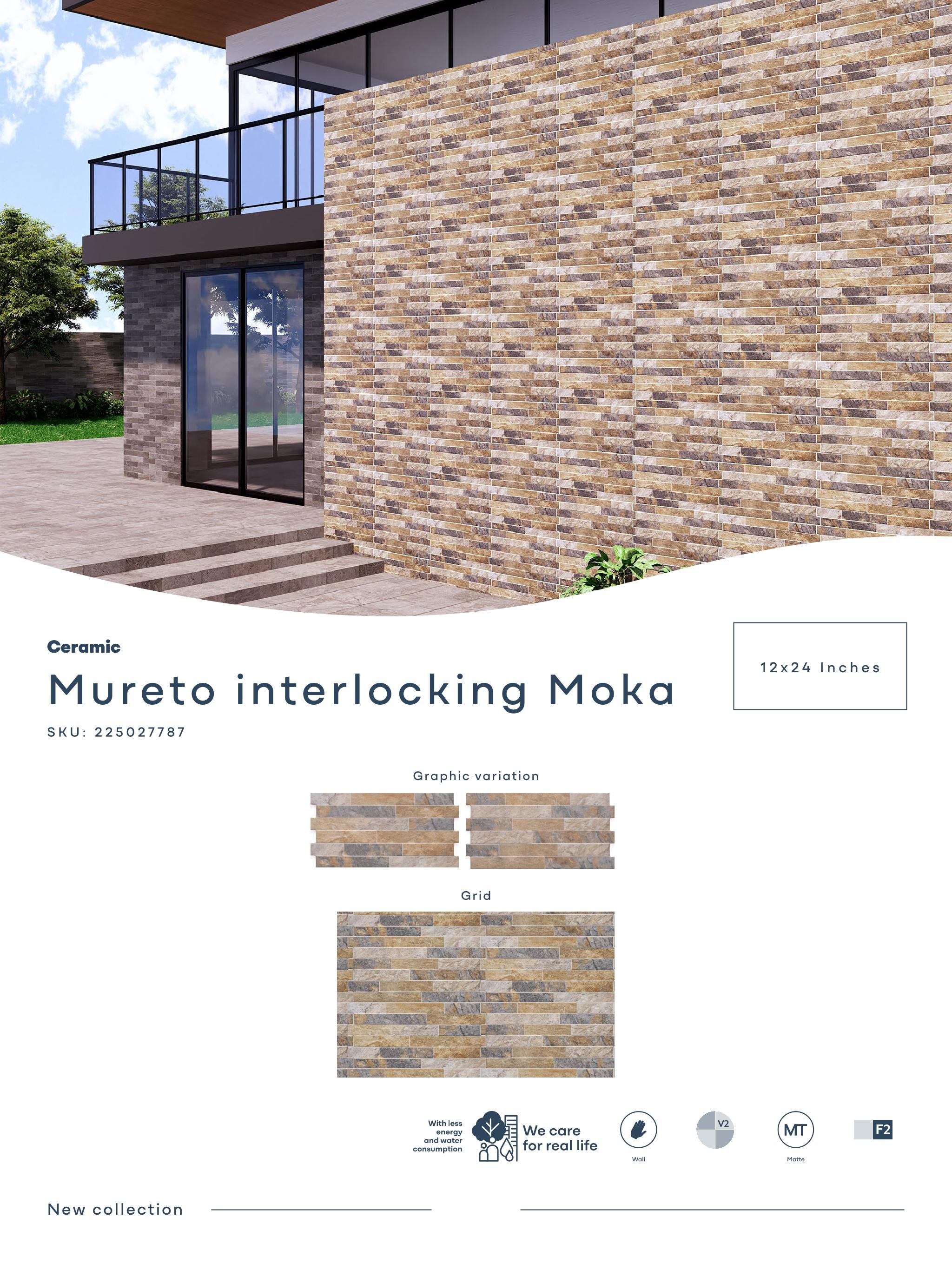 Mureto Interlocking, acabado Moka