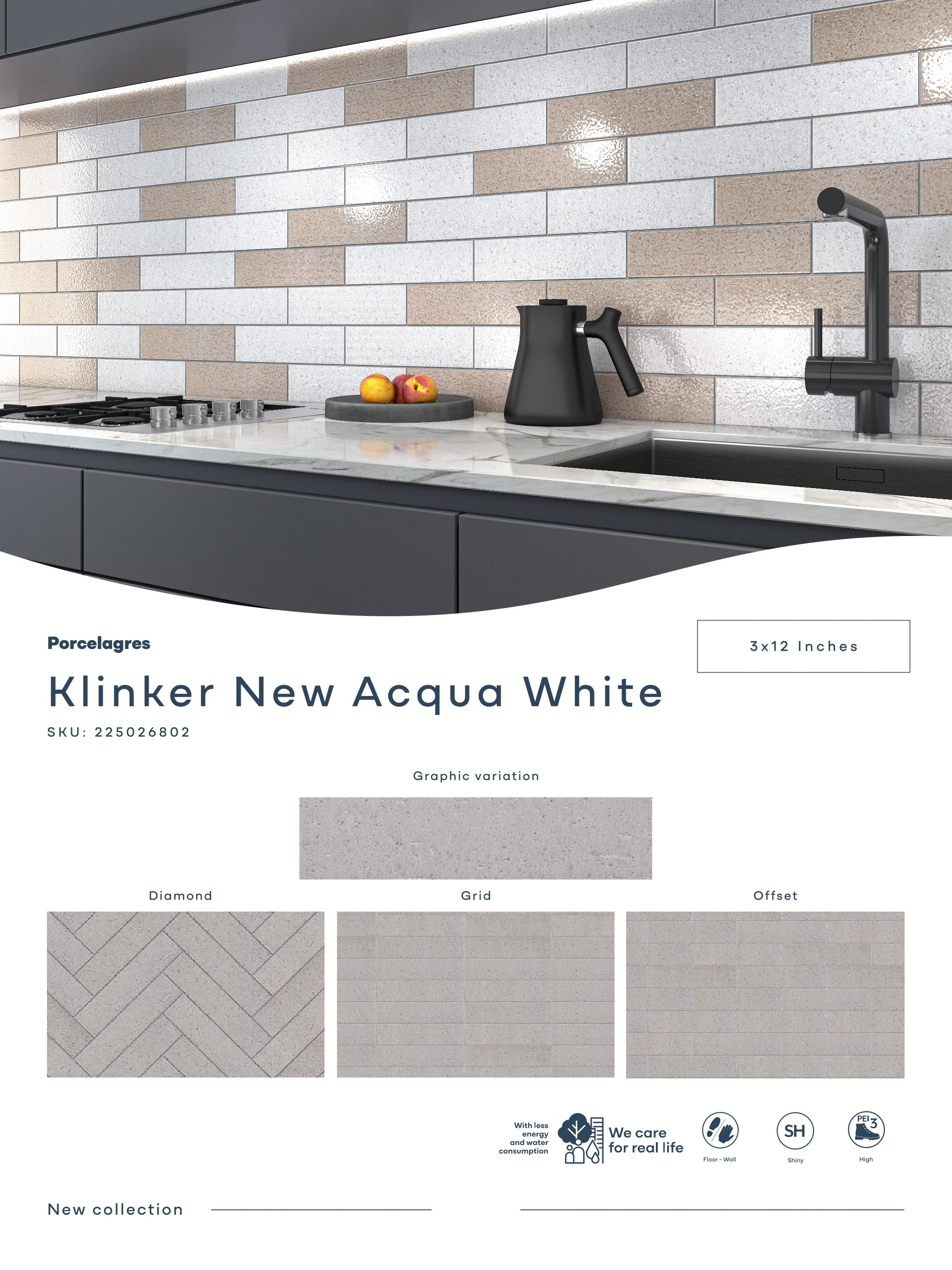 Klinker New Acqua, acabado White